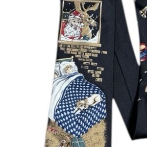 Holidays Christmas Santa Child Reindeer Silk Festive Necktie Tie 
BB